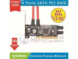 1pcs 4 Port SATA PCI CONTROLLER RAID CARD 4 SATA SERIAL ATA PCI CONTROLLER RAID I/O CARD PC+Cable 1pcs 4 Port SATA PCI CONTROLLER RAID CARD 4 SATA SERIAL ATA PCI CONTROLLER RAID I/O CARD PC+Cable