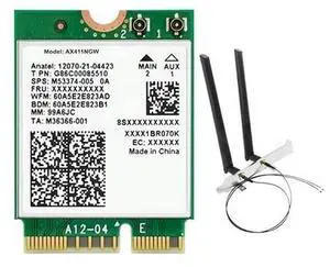 For AX411 Card+2X8DB Antenna 6E Cnvio2 BT 5.3 Tri-Band 5374Mbps Module For Laptop/PC Win10/11-64Bit For AX411 Card+2X8DB Antenna 6E Cnvio2 BT 5.3 Tri-Band 5374Mbps Module For Laptop/PC Win10/11-64Bit