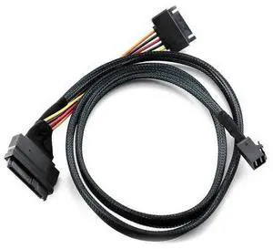 Built-in 12G Mini SAS HD to U.2 / SFF-8643 to SFF-8639 Cable 0.5M with 15-Pin SATA Power Supply, Suitable for U.2 SSD Built-in 12G Mini SAS HD to U.2 / SFF-8643 to SFF-8639 Cable 0.5M with 15-Pin SATA Power Supply, Suitable for U.2 SSD
