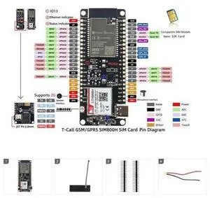 SIM800H Wireless Module T-Call&PMU MCU32 Module with GPRS Antenna SIM800H-4MB-Q336-AB01 SIM800H Wireless Module T-Call&PMU MCU32 Module with GPRS Antenna SIM800H-4MB-Q336-AB01