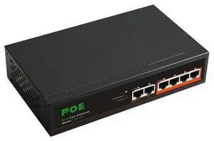 6 Port 100Mbps POE Switch Network Switch Network Splitter with VLAN Function for Surveillance Cameras US Plug 6 Port 100Mbps POE Switch Network Switch Network Splitter with VLAN Function for Surveillance Cameras US Plug