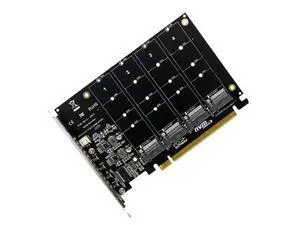 4 Port M.2 NVMe SSD To PCIE X16M Key Hard Drive Converter Reader Expansion Card, 4 X 32Gbps Transfer Speed-AB01 4 Port M.2 NVMe SSD To PCIE X16M Key Hard Drive Converter Reader Expansion Card, 4 X 32Gbps Transfer Speed-AB01