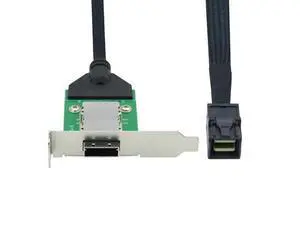 External Mini SAS HD SFF-8088 26P PCBA Female Adapter with Low Profile Bracket to SAS SFF-8643 12Gbps External 100-Ohm A-AB01 External Mini SAS HD SFF-8088 26P PCBA Female Adapter with Low Profile Bracket to SAS SFF-8643 12Gbps External 100-Ohm A-AB01