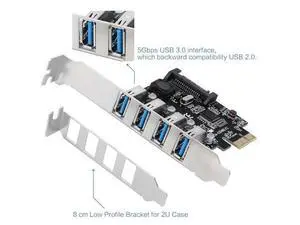 4 Ports USB 3.0 to PCI Express Expansion Card USB 3.0 PCI-e Controller Hub for Desktop PC with 8 cm Low Profile Bracket pcie hub 4 Ports USB 3.0 to PCI Express Expansion Card USB 3.0 PCI-e Controller Hub for Desktop PC with 8 cm Low Profile Bracket pcie hub