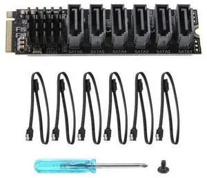 PCIE to SATA 6Gpbsx6-Port Expansion Card+SATA Cable M.2 MKEY PCI-E Riser Card M.2 NVME to SATA3.0 ASM1166 Support PM-AB01 PCIE to SATA 6Gpbsx6-Port Expansion Card+SATA Cable M.2 MKEY PCI-E Riser Card M.2 NVME to SATA3.0 ASM1166 Support PM-AB01
