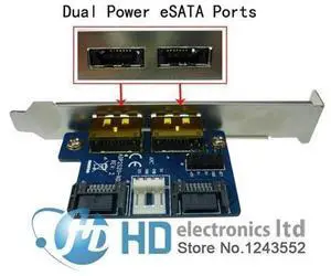 Dual Power over esata (eSATA + USB) to Dual SATA adapter,2 SATA to 2 power esata card Dual Power over esata (eSATA + USB) to Dual SATA adapter,2 SATA to 2 power esata card