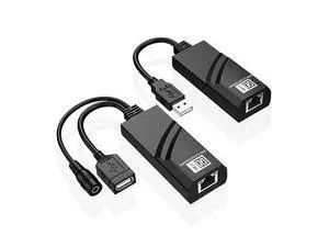 USB 2.0 Extender over Cat5 Cat5E Cat6 Ethernet Cable Transfer Up to 100M RJ45 Receiver with DC5V/2A Power Adaptor (EU)-AB01 USB 2.0 Extender over Cat5 Cat5E Cat6 Ethernet Cable Transfer Up to 100M RJ45 Receiver with DC5V/2A Power Adaptor (EU)-AB01