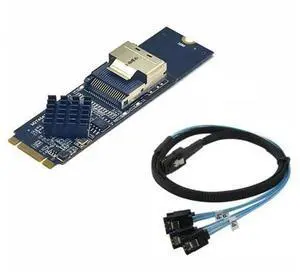M.2 NVME To Mini SAS SFF-8087 Expansion Card Support 4 Port SATA3.0 6Gbps HDD SSD SATA Controller SFF8087 To M2 NVME Durable M.2 NVME To Mini SAS SFF-8087 Expansion Card Support 4 Port SATA3.0 6Gbps HDD SSD SATA Controller SFF8087 To M2 NVME Durable