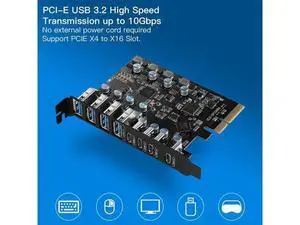 High-speed 20Gbps PCIE X4 to USB 3.2 Expansion Card for Desktop - 4 Type-A and 4 Type-C USB Ports High-speed 20Gbps PCIE X4 to USB 3.2 Expansion Card for Desktop - 4 Type-A and 4 Type-C USB Ports