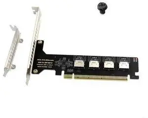 PCIe X16 To 4 Port Oculink SFF 8612 Adapter For Disks Graphics Cards Efficient PCIe X16 To 4 Port Oculink SFF 8612 Adapter For Disks Graphics Cards Efficient