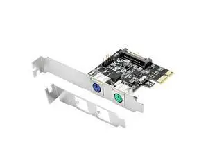 PCI Express 2 Ports PS2 PS/2 for PC Keyboard Mouse Adapter Expansion Card with 4 Pin Power Connector PCI Express 2 Ports PS2 PS/2 for PC Keyboard Mouse Adapter Expansion Card with 4 Pin Power Connector