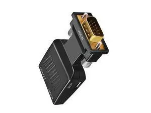 VGA to HDMI Adapter 1080p VGA Male to HDMI Female Video Audio Converter with USB Cable and 35mm Audio Cable for PC Monitor Projector TV VGA to HDMI Adapter 1080p VGA Male to HDMI Female Video Audio Converter with USB Cable and 35mm Audio Cable for PC Monitor Projector TV