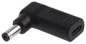USB-C / Type-C Female to 5.5 x 2.1mm Male Plug Elbow Adapter Connector USB-C / Type-C Female to 5.5 x 2.1mm Male Plug Elbow Adapter Connector