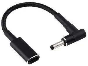 PD 100W 18.5-20V 4.0 x 1.35mm Elbow to USB-C / Type-C Adapter Nylon Braid Cable PD 100W 18.5-20V 4.0 x 1.35mm Elbow to USB-C / Type-C Adapter Nylon Braid Cable