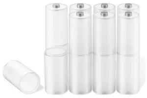 AAA to AA Battery Adapter 8 Pack Battery Converter Cases Holder Shell for AAA Battery with Metal Contacts on Bottom AAA to AA Battery Adapter 8 Pack Battery Converter Cases Holder Shell for AAA Battery with Metal Contacts on Bottom
