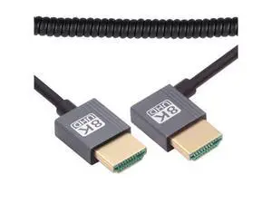 Cable HDMI 2.1 Male to HDMI Male 8K 60hz Stretch Coiled Cable Left Angled 90 Degree for HDTV Computer Laptop Monitor Cable HDMI 2.1 Male to HDMI Male 8K 60hz Stretch Coiled Cable Left Angled 90 Degree for HDTV Computer Laptop Monitor