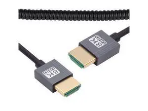 Cable HDMI 2.1 Male to HDMI Male 8K 60hz Stretch Coiled Cable for HDTV Computer Laptop Monitor (100cm) Cable HDMI 2.1 Male to HDMI Male 8K 60hz Stretch Coiled Cable for HDTV Computer Laptop Monitor (100cm)