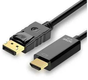 4K 60Hz Displayport to HDMI Cable 6ft NOT HDMI to Displayport Adapter Display Port to HDMI Cable 6feet for HP Laptop Desktop PC Monitor TV GPU NVIDIA AMD DP to HDMI Adapter Cord Black 4K 60Hz Displayport to HDMI Cable 6ft NOT HDMI to Displayport Adapter Display Port to HDMI Cable 6feet for HP Laptop Desktop PC Monitor TV GPU NVIDIA AMD DP to HDMI Adapter Cord Black