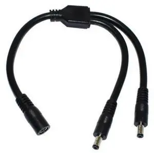 2 way DC Power adapter Cable 5.5mmx2.1mm 1 female to 2 male Splitter connector Plug extension for CCTV LED strip light 2 way DC Power adapter Cable 5.5mmx2.1mm 1 female to 2 male Splitter connector Plug extension for CCTV LED strip light