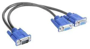 VGA Splitter Cable 1 Computer to Dual 2 Monitor Adapter Y Splitter Male to Female VGA Wire Cord for Laptop Desktop PC VGA Splitter Cable 1 Computer to Dual 2 Monitor Adapter Y Splitter Male to Female VGA Wire Cord for Laptop Desktop PC
