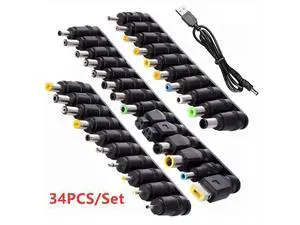 34PCS Universal 5.5mmx2.1mm DC AC Power Adapter Tips Connector Kits for Thinkpad Laptop Power Supply Plug Jack Sets 34PCS Universal 5.5mmx2.1mm DC AC Power Adapter Tips Connector Kits for Thinkpad Laptop Power Supply Plug Jack Sets