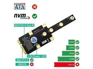 NVME SSD To MINI PCI-E Adapter Card Adapter Card As Shown M.2 NGFF NVME KEY M To MINI PCIE Multifunction Module NVME SSD To MINI PCI-E Adapter Card Adapter Card As Shown M.2 NGFF NVME KEY M To MINI PCIE Multifunction Module