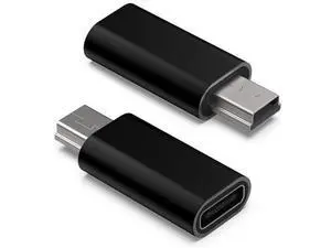 USB C to Mini USB Adapter, Type C Female to Mini USB 2.0 Male Convert Connector Support Charge & Data Sync Compatible GoPro Hero 3+, MP3 Players, Dash Cam, Digital Camera, Receiver etc(2-Pack) Black USB C to Mini USB Adapter, Type C Female to Mini USB 2.0 Male Convert Connector Support Charge & Data Sync Compatible GoPro Hero 3+, MP3 Players, Dash Cam, Digital Camera, Receiver etc(2-Pack) Black