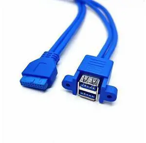 Dual USB 3.0 A Female 2port to USB 3.0 20pin 19pin Female Motherboard Mount Cable Adapter with Screw 50cm Dual USB 3.0 A Female 2port to USB 3.0 20pin 19pin Female Motherboard Mount Cable Adapter with Screw 50cm