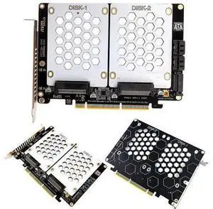 U.2 Dual Drive Adapter Card with LED Indicator 2.5 Inch SATA Hard Drive To PCIE4.0 Split Card Dual U.2 To PCIe 4.0 X8 Adapter U.2 Dual Drive Adapter Card with LED Indicator 2.5 Inch SATA Hard Drive To PCIE4.0 Split Card Dual U.2 To PCIe 4.0 X8 Adapter