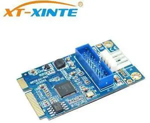 XT-XINTE MINI PCI-E to USB3.0 2-Port PCI Express Riser Card to 4Pin Convertor PCIe Adapter PCIE to19pin USB 3.0 Expansion Card XT-XINTE MINI PCI-E to USB3.0 2-Port PCI Express Riser Card to 4Pin Convertor PCIe Adapter PCIE to19pin USB 3.0 Expansion Card