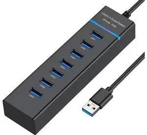 USB Hub 3.0, ANKKY 7-Port USB Data Hub Splitter for Laptop, PC, MacBook, Mac Pro, Mac Mini, iMac, Surface Pro and More USB Devices-1FT USB Hub 3.0, ANKKY 7-Port USB Data Hub Splitter for Laptop, PC, MacBook, Mac Pro, Mac Mini, iMac, Surface Pro and More USB Devices-1FT