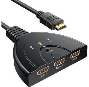 HDMI Switch 4K, VILCOME 3 Port HDMI Switcher 3x1 HDMI Splitter Hub 3 in 1 Out with Pigtail Cable Supports 4K 3D HD 1080P for Xbox PS4 Roku HDTV HDMI Switch 4K, VILCOME 3 Port HDMI Switcher 3x1 HDMI Splitter Hub 3 in 1 Out with Pigtail Cable Supports 4K 3D HD 1080P for Xbox PS4 Roku HDTV