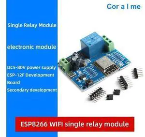 ESP8266 Wireless WIFI Relay Controller Module Single-channel Relay Module ESP 12F Development Board for IOT Smart Home DC5V-80V ESP8266 Wireless WIFI Relay Controller Module Single-channel Relay Module ESP 12F Development Board for IOT Smart Home DC5V-80V
