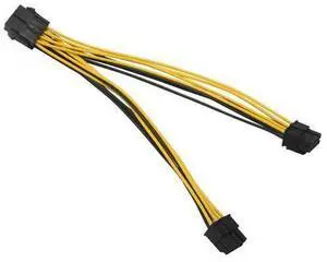 CPU 8Pin Female 1 To 2 Male 4+4Pin Y Splitter Power Supply Cable Cord 18AWG 20CM CPU 8Pin Female 1 To 2 Male 4+4Pin Y Splitter Power Supply Cable Cord 18AWG 20CM