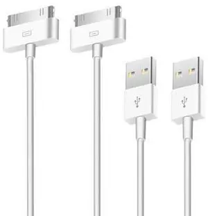 2pcs 30 Pin USB Sync Charging Cable Cord Replacement for Old Apple iPhone 4/4S 3G/3GS iPad 1/2/3 iPod Nano/iPod Touch 2pcs 30 Pin USB Sync Charging Cable Cord Replacement for Old Apple iPhone 4/4S 3G/3GS iPad 1/2/3 iPod Nano/iPod Touch