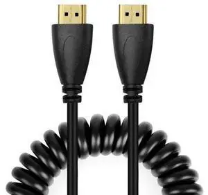 1.4 Version, Gold Plated 19 Pin HDMI Male to HDMI Male Coiled Cable, Support 3D / Ethernet, Length: 60cm (can be extended up to 2m) 1.4 Version, Gold Plated 19 Pin HDMI Male to HDMI Male Coiled Cable, Support 3D / Ethernet, Length: 60cm (can be extended up to 2m)