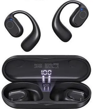 Open Ear Bluetooth 5.3 Headphones, 40H Playtime Digital Display Case, Sports Earbuds with Earhooks Open Ear Bluetooth 5.3 Headphones, 40H Playtime Digital Display Case, Sports Earbuds with Earhooks