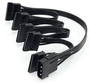 4Pin IDE to 5-Port Power Supply Cable 4Pin Molex to Multi SATA Port 18AWG Wire Power Cord For Hard Drive HDD SSD 4Pin IDE to 5-Port Power Supply Cable 4Pin Molex to Multi SATA Port 18AWG Wire Power Cord For Hard Drive HDD SSD