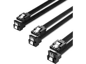3PACK SATA Cable III 3 Pack 90 Degree Straight to Right Angle 6Gbps HDD SDD SATA Data Cable with Locking Latch 50cm 18 Inch for SATA HDD, SSD, CD Driver, CD Writer Black 3PACK SATA Cable III 3 Pack 90 Degree Straight to Right Angle 6Gbps HDD SDD SATA Data Cable with Locking Latch 50cm 18 Inch for SATA HDD, SSD, CD Driver, CD Writer Black