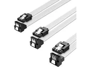 3PACK SATA Cable III 3 Pack 90 Degree Straight to Right Angle 6Gbps HDD SDD SATA Data Cable with Locking Latch 50cm 18 Inch for SATA HDD, SSD, CD Driver, CD Writer, White 3PACK SATA Cable III 3 Pack 90 Degree Straight to Right Angle 6Gbps HDD SDD SATA Data Cable with Locking Latch 50cm 18 Inch for SATA HDD, SSD, CD Driver, CD Writer, White