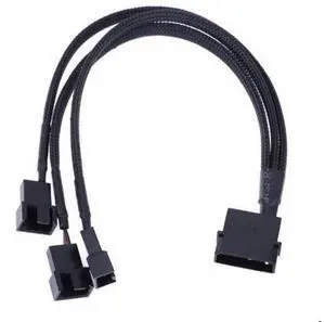 4Pin IDE Molex to 3 Port 3Pin/4Pin Cooler Fan Splitter Power Cable Extension Cord Black Sleeved Braided cable connector 4Pin IDE Molex to 3 Port 3Pin/4Pin Cooler Fan Splitter Power Cable Extension Cord Black Sleeved Braided cable connector