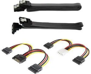 2-Bay 2.5 Inch to 3.5 Inch External HDD SSD Metal Mounting Kit Adapter Bracket with SATA Data Power Cables & Screws (Black Cable Set) 2-Bay 2.5 Inch to 3.5 Inch External HDD SSD Metal Mounting Kit Adapter Bracket with SATA Data Power Cables & Screws (Black Cable Set)