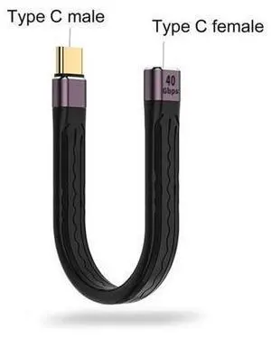 USB3.1 40Gbps Short Cable 13cm PD 100W USB C to Type C Cable Converter OTG USB Adapter Cable for SSD Laptop Macbook USB3.1 40Gbps Short Cable 13cm PD 100W USB C to Type C Cable Converter OTG USB Adapter Cable for SSD Laptop Macbook