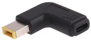 USB-C / Type-C Female to Lenovo Big Square Male Plug Elbow Adapter Connector for Lenovo Laptops USB-C / Type-C Female to Lenovo Big Square Male Plug Elbow Adapter Connector for Lenovo Laptops