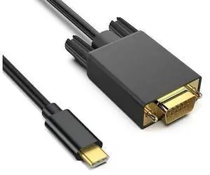1.8M/6FT USB Type-C To VGA Adapter Cable 10Gbps USB3.1 Type-C To VGA Adapter Cable Converter Cable for Monitor Desktop Projector 1.8M/6FT USB Type-C To VGA Adapter Cable 10Gbps USB3.1 Type-C To VGA Adapter Cable Converter Cable for Monitor Desktop Projector