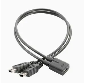 Mini USB 1 to 2 Y Splitter Cable USB 2.0 Mini 5-Pin Female to Double 2 Male Converter High Speed Charging Cable Cord Mini USB 1 to 2 Y Splitter Cable USB 2.0 Mini 5-Pin Female to Double 2 Male Converter High Speed Charging Cable Cord