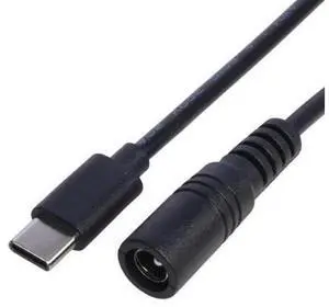Type-C male to 5.5x2.1 Female Cable 5521 to Type-C Connector Power Supply Cord 5.5x2.1mm Adapter USB Type C Converter Type-C male to 5.5x2.1 Female Cable 5521 to Type-C Connector Power Supply Cord 5.5x2.1mm Adapter USB Type C Converter