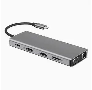 12-in-1 TYPE-C to dual HDMI 4K VGA port USB3.0 HUB converter Gigabit network port 10-in-1 12-in-1 TYPE-C to dual HDMI 4K VGA port USB3.0 HUB converter Gigabit network port 10-in-1