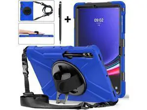Protective Case for Samsung Galaxy Tab S9 Plus 2023 / S8 Plus 2022 / S7 FE 2021 / S7 Plus 2020 12.4 inch Tablet Shockproof Cover with 360 Degree Rotating Kickstand, Hand/Shoulder Strap Blue Protective Case for Samsung Galaxy Tab S9 Plus 2023 / S8 Plus 2022 / S7 FE 2021 / S7 Plus 2020 12.4 inch Tablet Shockproof Cover with 360 Degree Rotating Kickstand, Hand/Shoulder Strap Blue