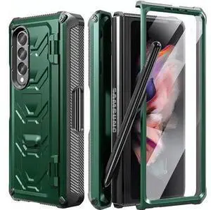 For Samsung Galaxy Z Fold 3 Case with S Pen Holder, Built-in Kickstand / Screen Protector / Camera & Hinge Protection, 360° Protection Phone Case Cover for Samsung Galaxy Z Fold 3 5G 2021 For Samsung Galaxy Z Fold 3 Case with S Pen Holder, Built-in Kickstand / Screen Protector / Camera & Hinge Protection, 360° Protection Phone Case Cover for Samsung Galaxy Z Fold 3 5G 2021